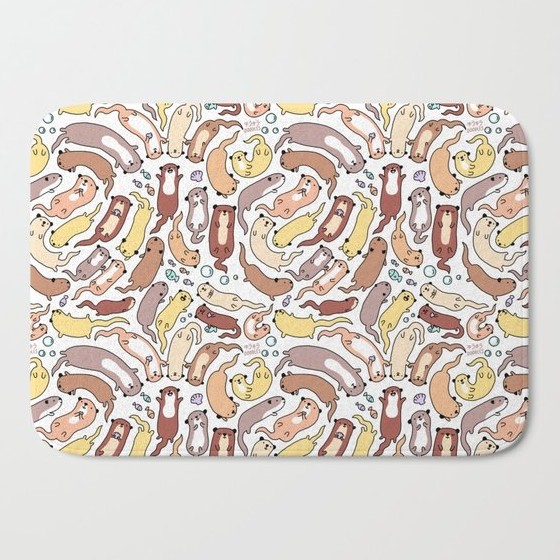 Adorable Otter Swirl Bath Mat