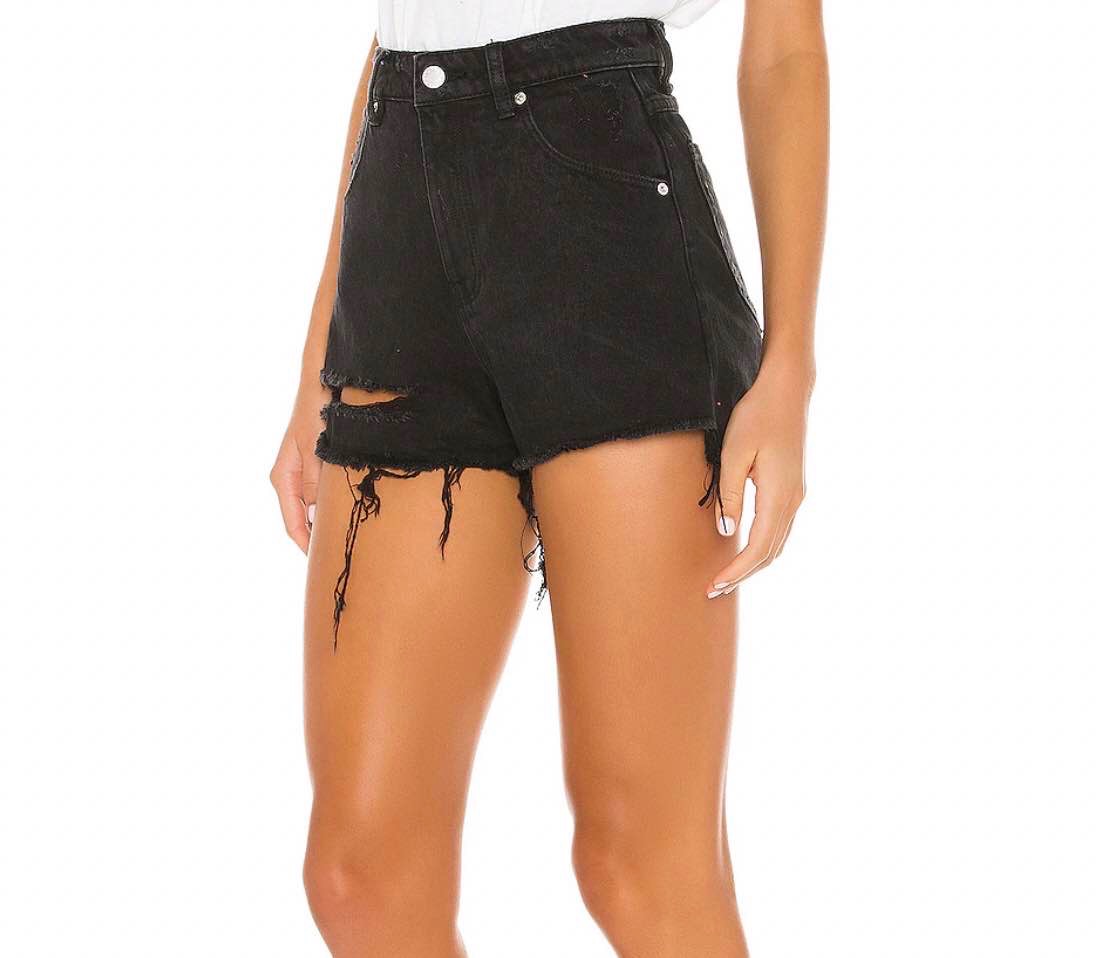 Ripped Black Cutoff Jean Shorts