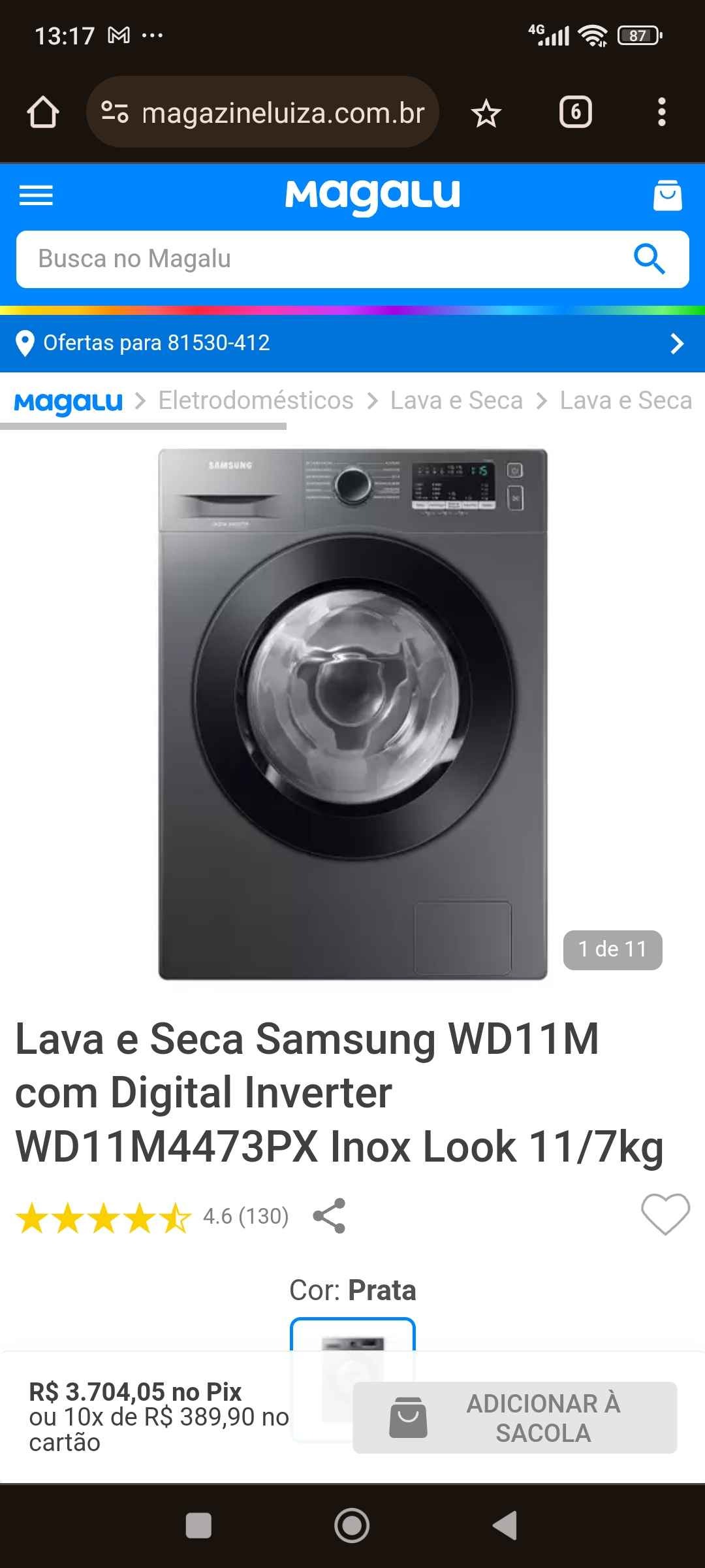 máquina de lavar