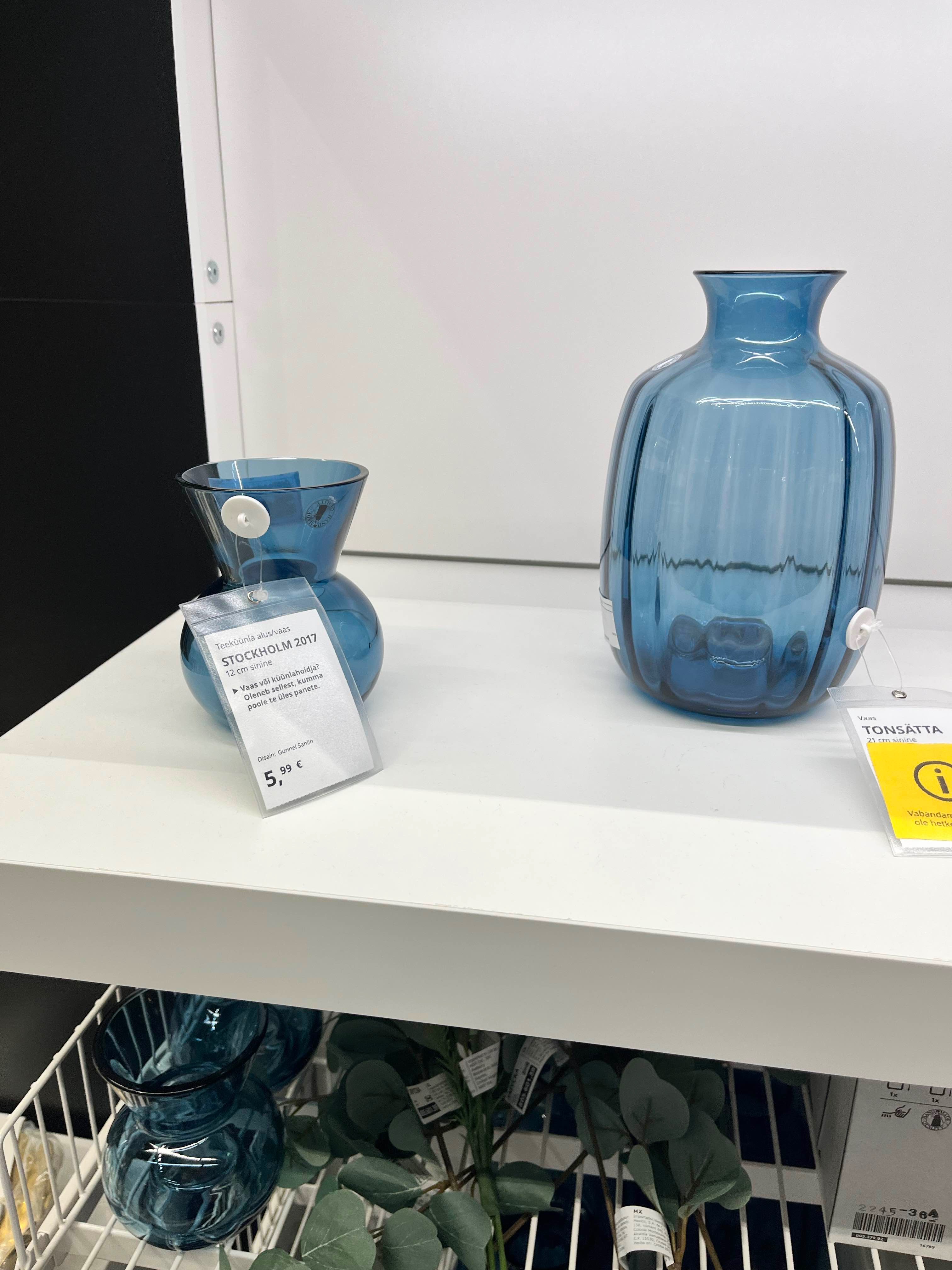 sinine ikea vaas- Elve kingib