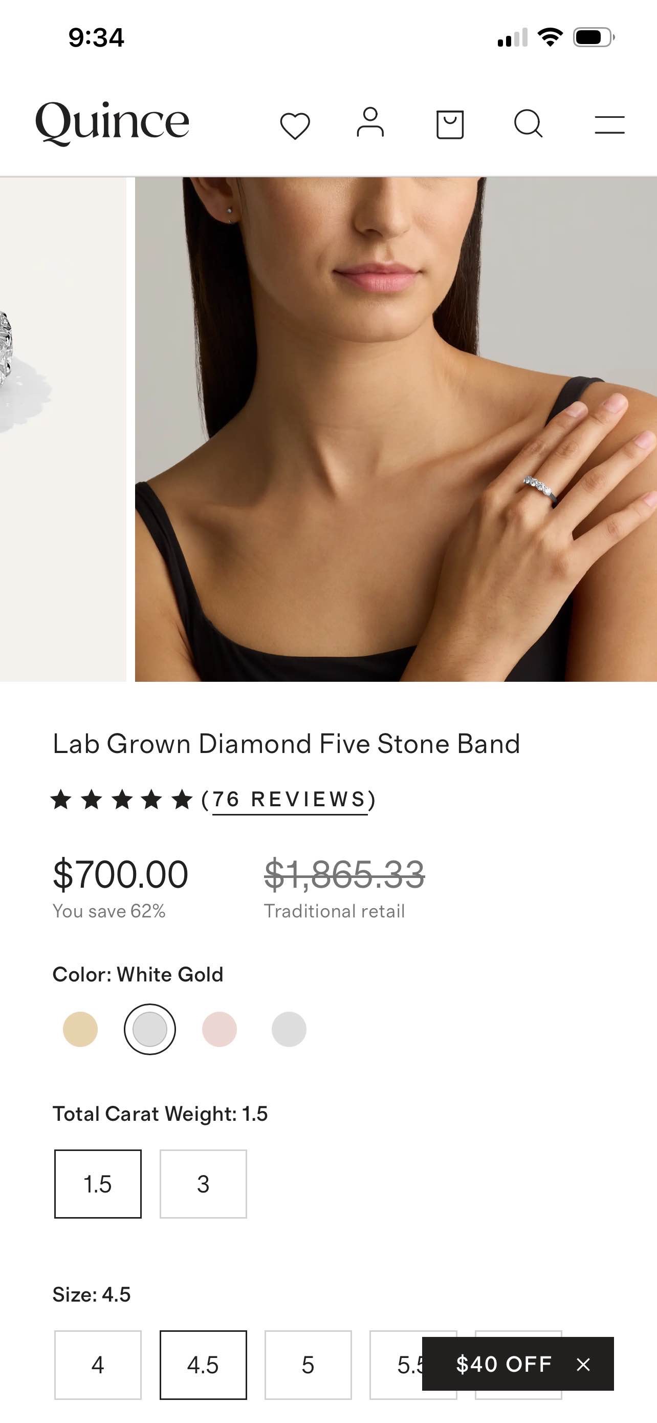 Lab Grown Diamond Five Stone Band