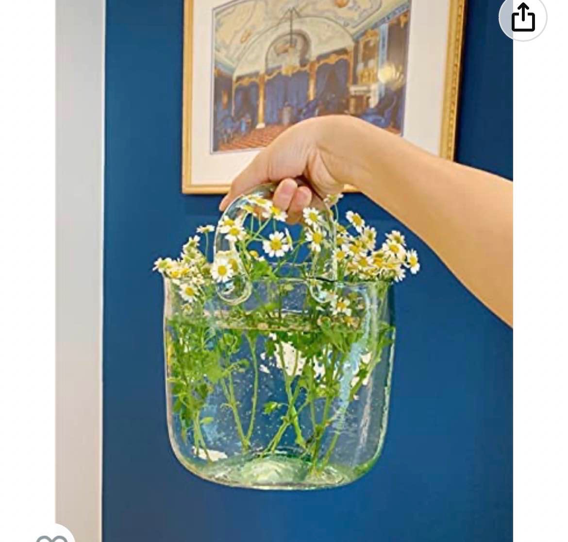 DUEBEL - Jarrón de Cristal con Burbuja, Jarrón con Forma de Bolso para Flores, Ideal para Decoración del Hogar, Boda, Gran Opción de Regalo para tu Novia, Esposa, Hermana, Madre
