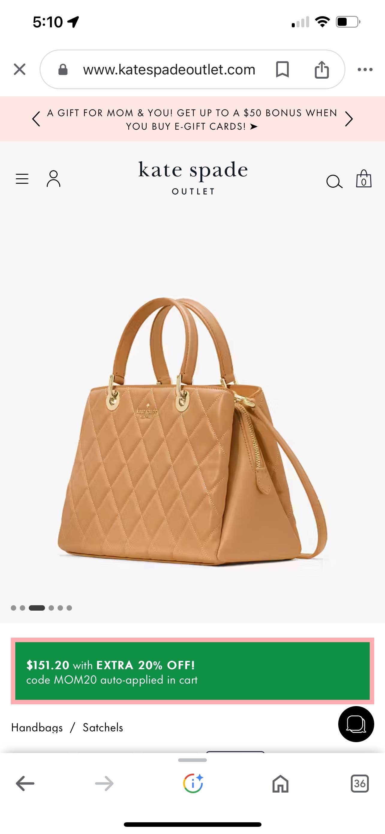 Carey Quilted Sullivan Satchel