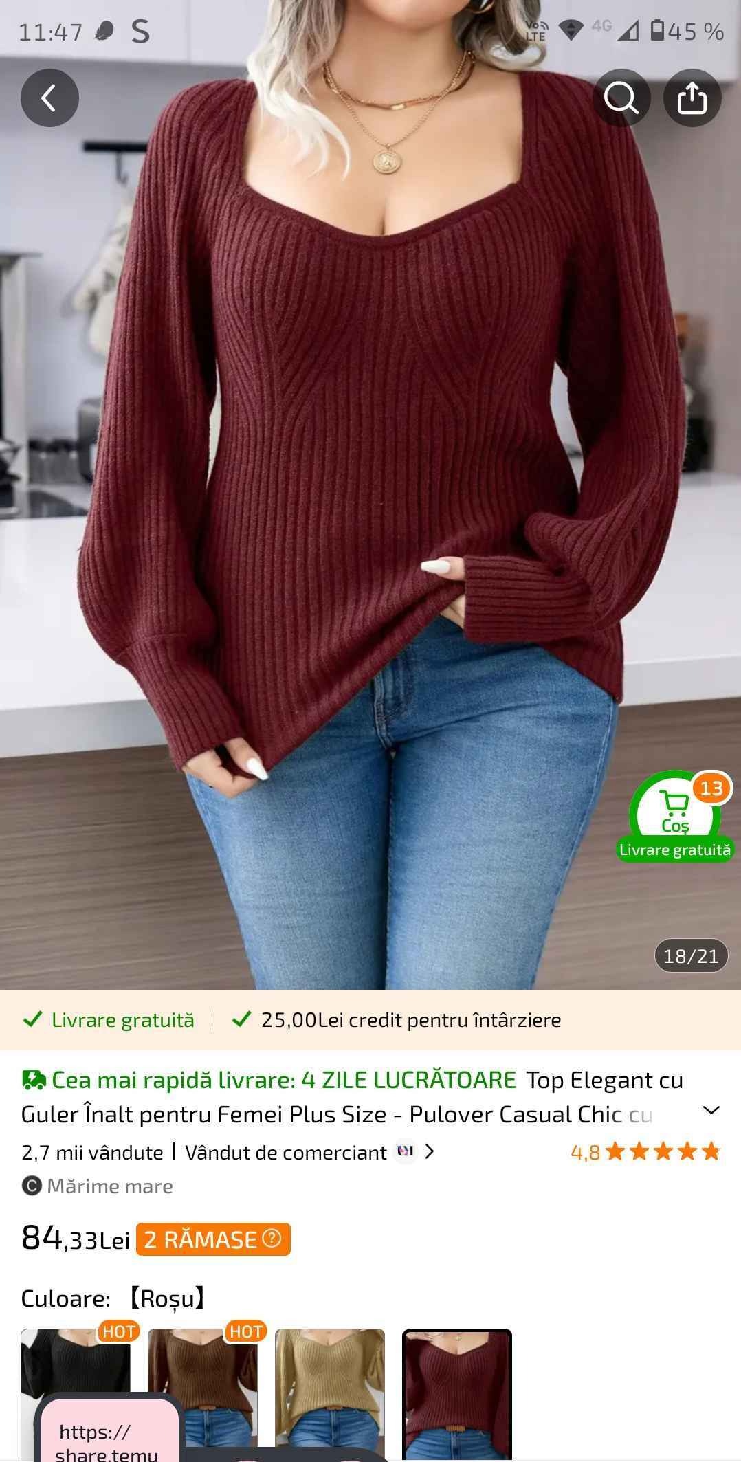 pulover rosu temu