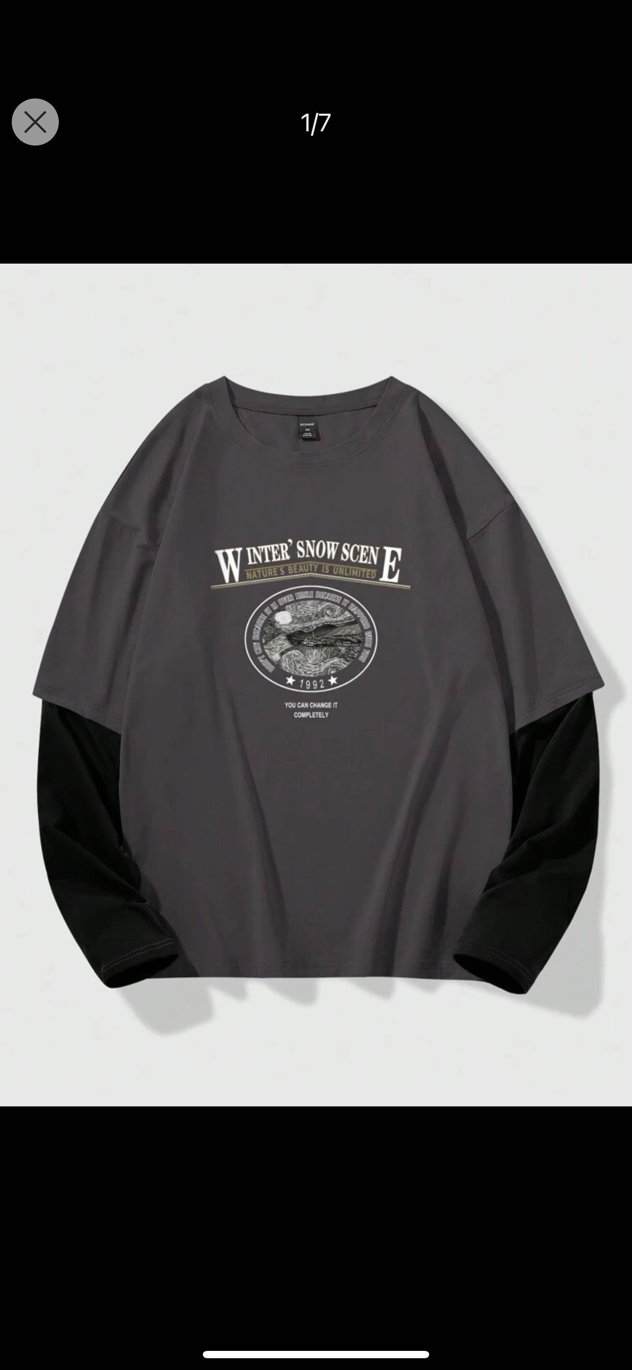 ROMWE Street Life Men Letter Graphic 2 In 1 Tee