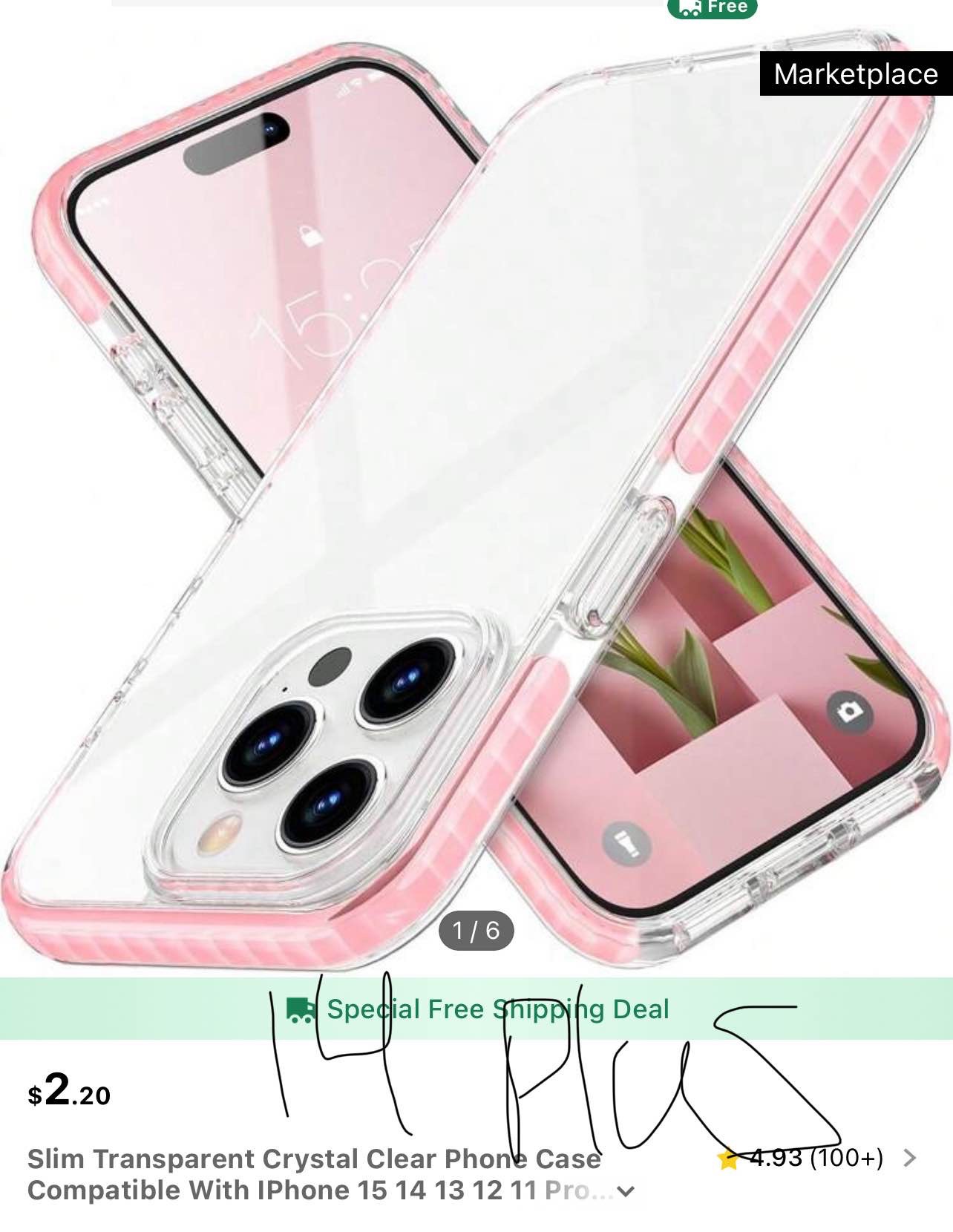 Slim Transparent Crystal Clear Phone Case Compatible With IPhone 15 14 13 12 11 Pro...