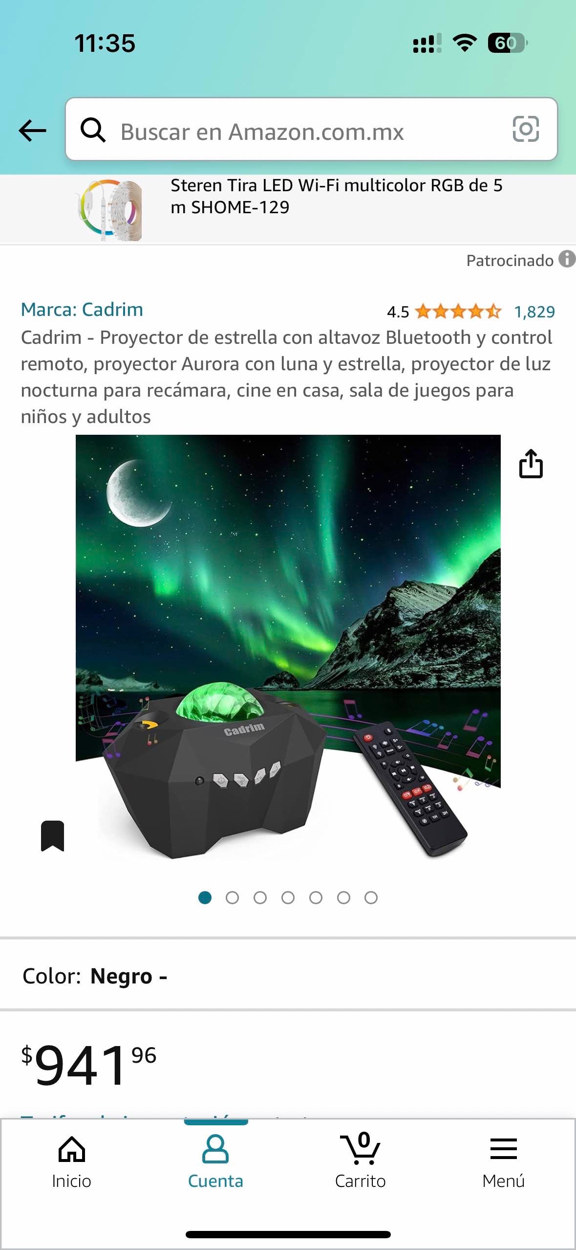 Cadrim - Proyector de estrella con altavoz Bluetooth y control remoto, proyector Aurora con luna y estrella, proyector de luz nocturna para recámara, cine en casa, sala de juegos para niños y adultos : Amazon.com.mx: Hogar y Cocina