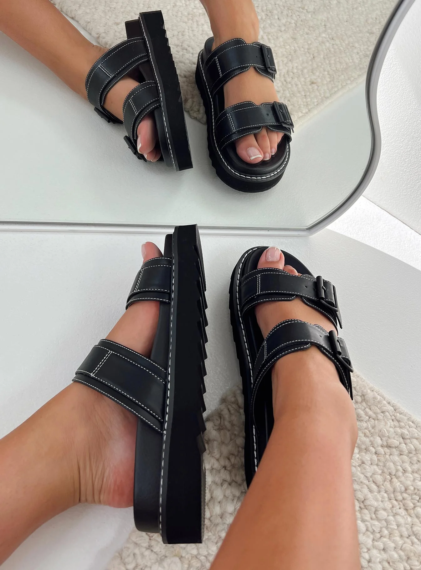 Ma Belle Sandals Contrast Stitch - SHOE US 5 / Contrast Stitch