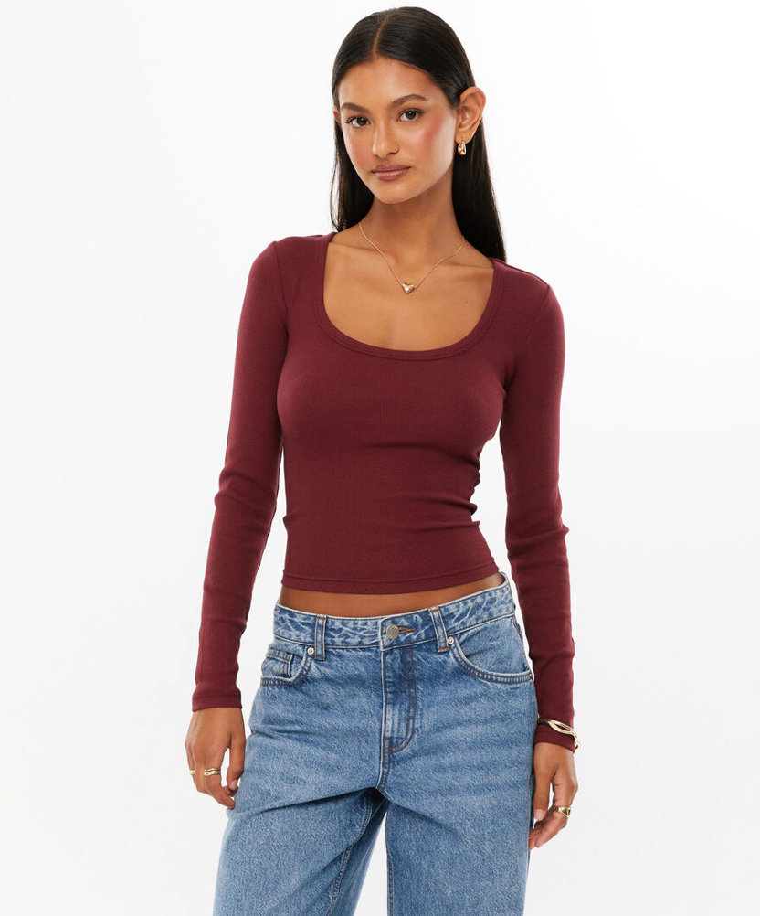 Riri Scoop Neck Long Sleeve