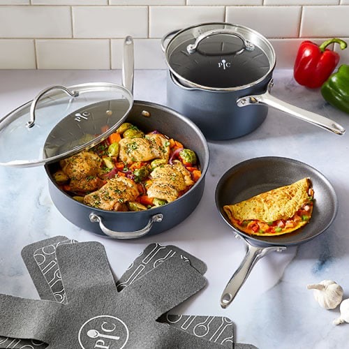 5-PIECE BRILLIANCE NONSTICK COOKWARE SET