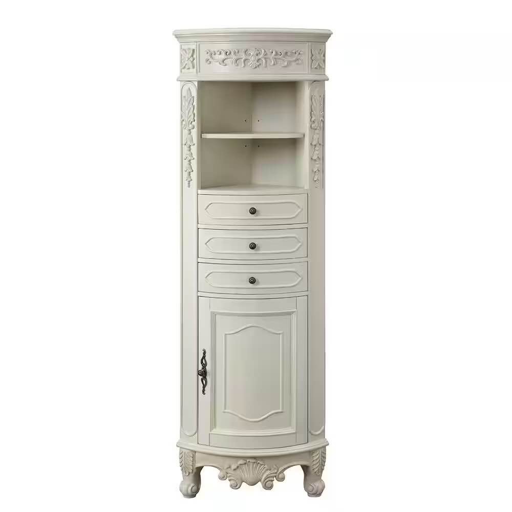 Winslow 22 in. W x 14 in. D x 68 in. H White Freestanding Linen Cabinet