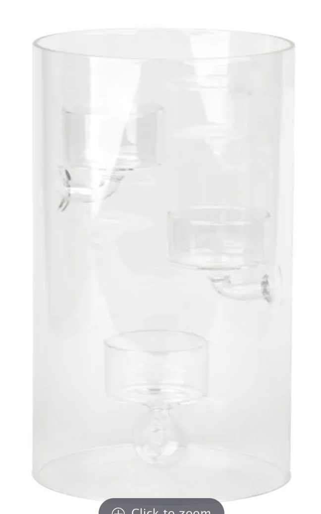 Glass Tealight Candle Holder, 8"