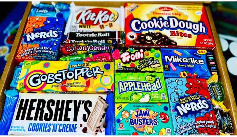 American Sweets and Chocolate USA Candy Box