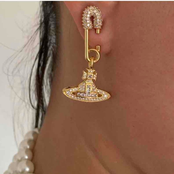 New In Box Vivienne Westwood Gold  Diamond Orb Earrings | Etsy