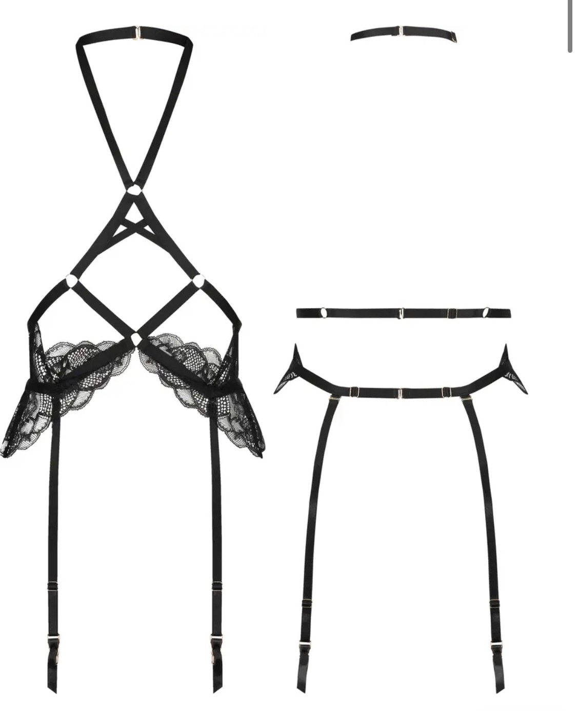 Lace Body Harness with Garters