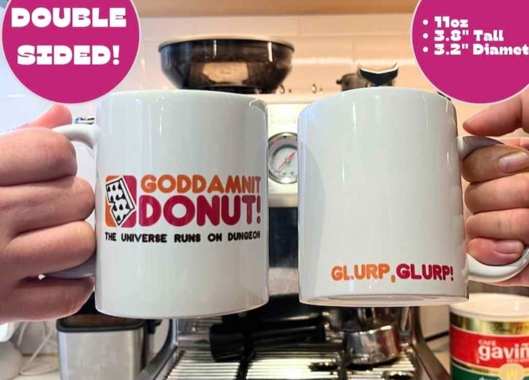 Goddamnit Donut Coffee Mug – Dungeon Crawler Carl – Double-Sided 11oz / 15oz