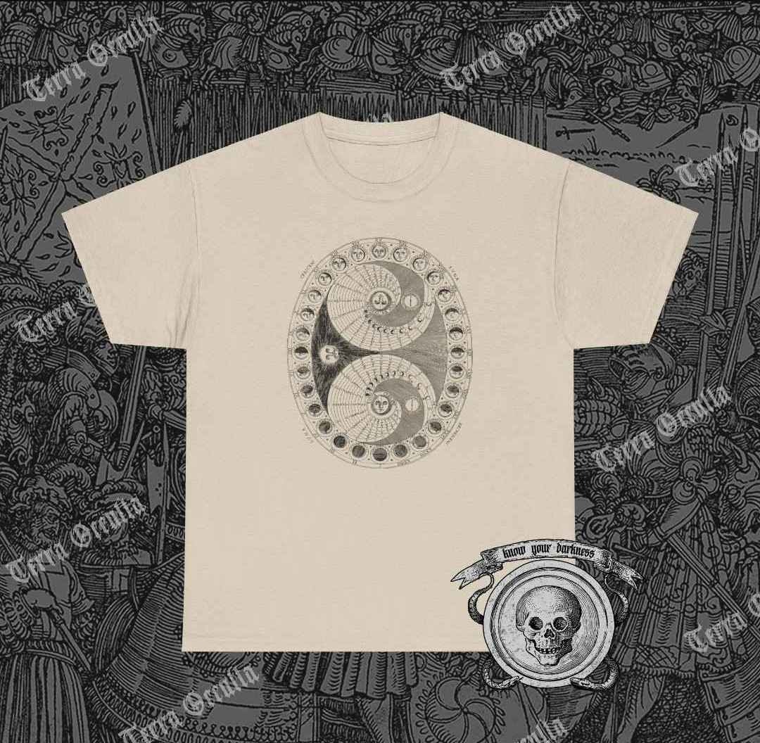 Moon Phases Shirt, Lunar Chart, Athanasius Kircher, Astronomical Diagram