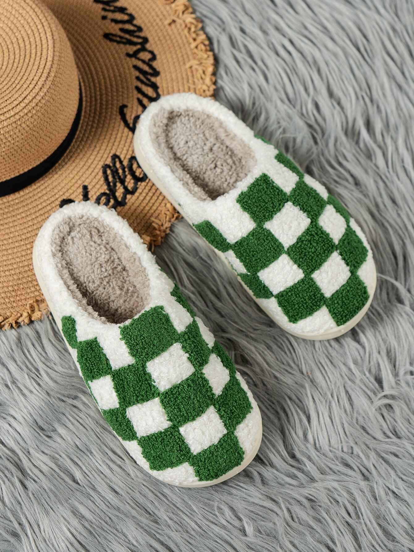Casual Plaid Slippers For Home Bedroom Use