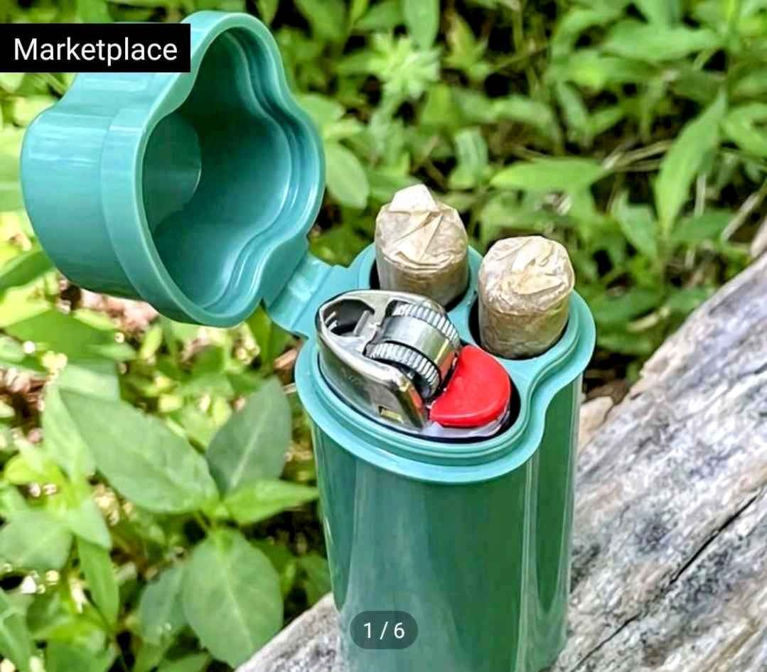 1pc Flip-top Storage Box With Lighter Storage, Portable Pre-rolled Cones Holder, Protective Case, Easy To Carry, Perfect Smoking Accessory, Household Gadget