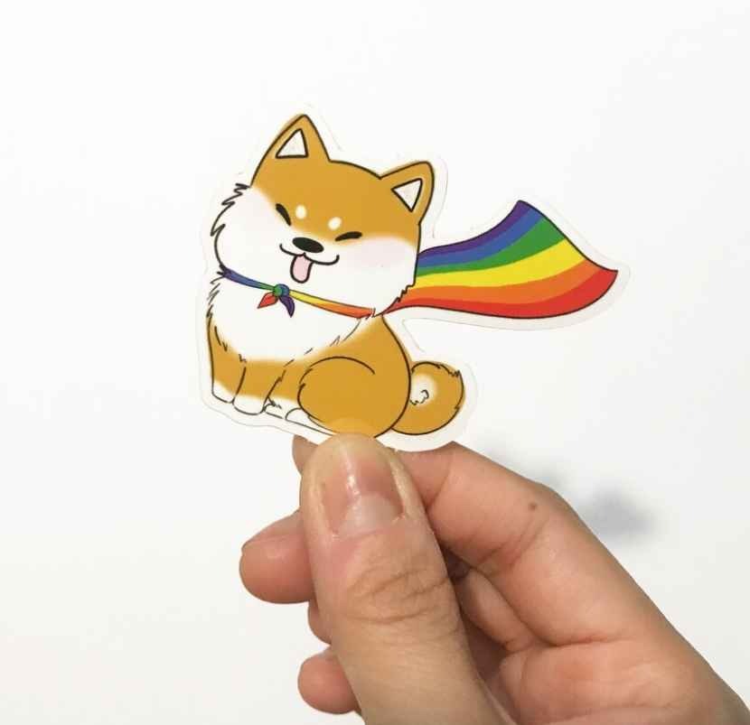 Pride Shiba | Vinyl Sticker — Riskit Design