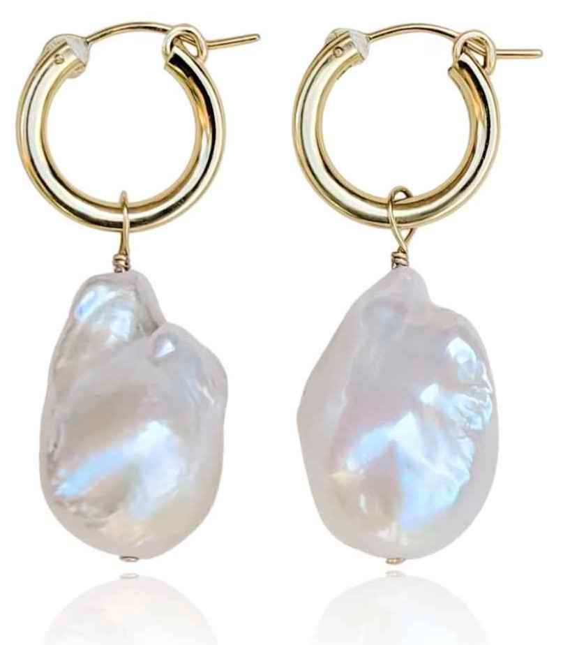Daphne Large Baroque Pearl Gold Filled Earrings