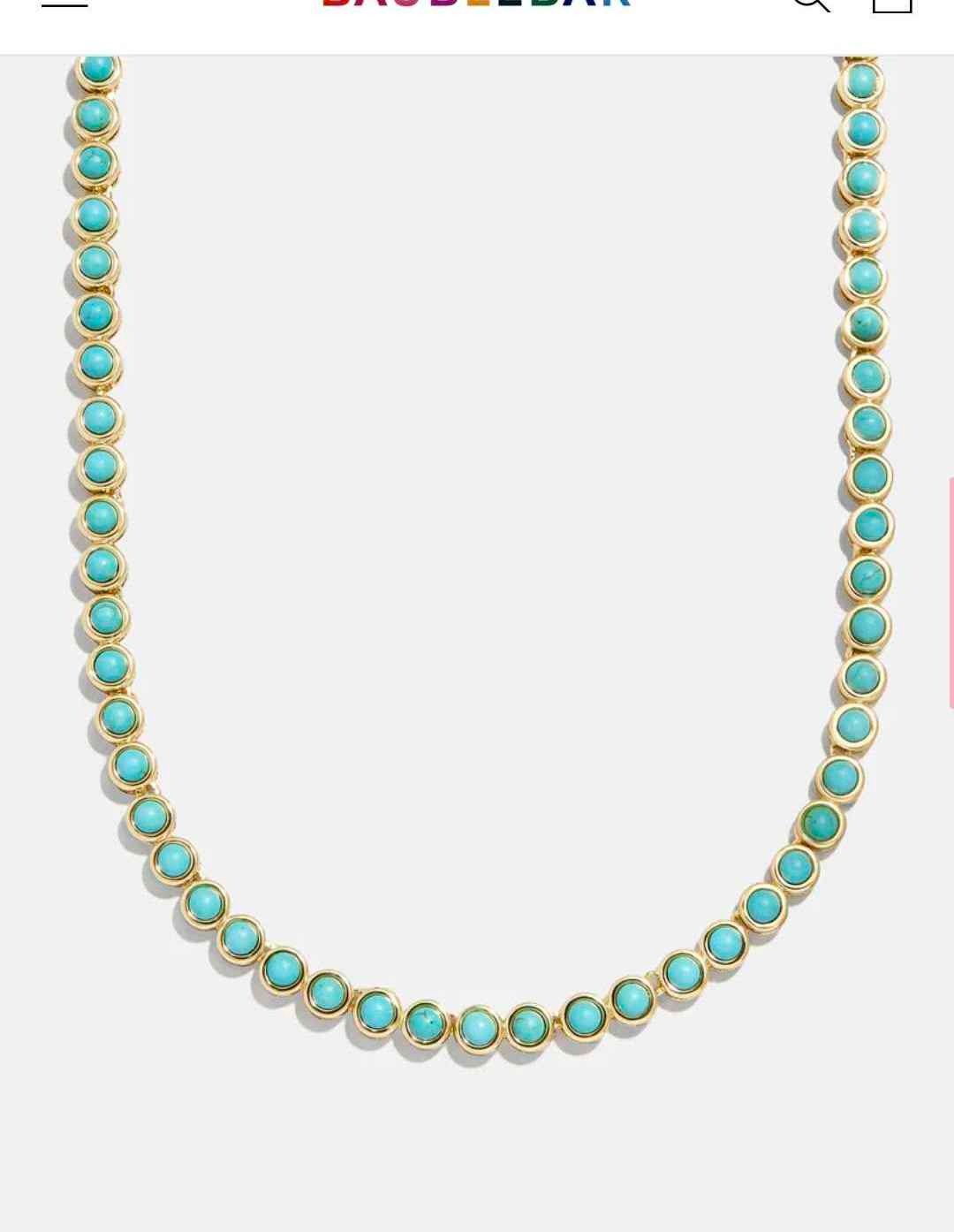 Nina Semi-Precious Necklace - Gold/Turquoise