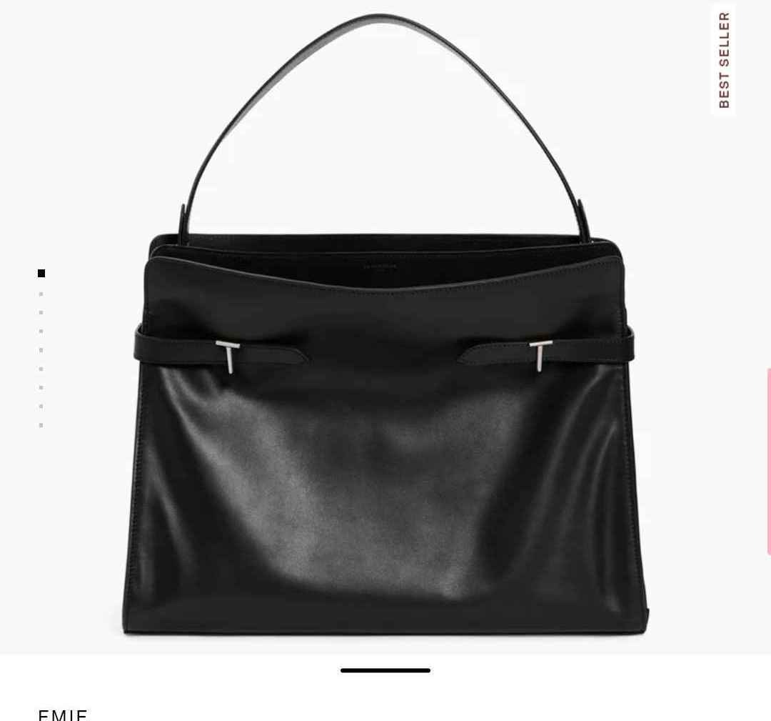 Emie maxi shoulderbag in smooth leather and nubuck