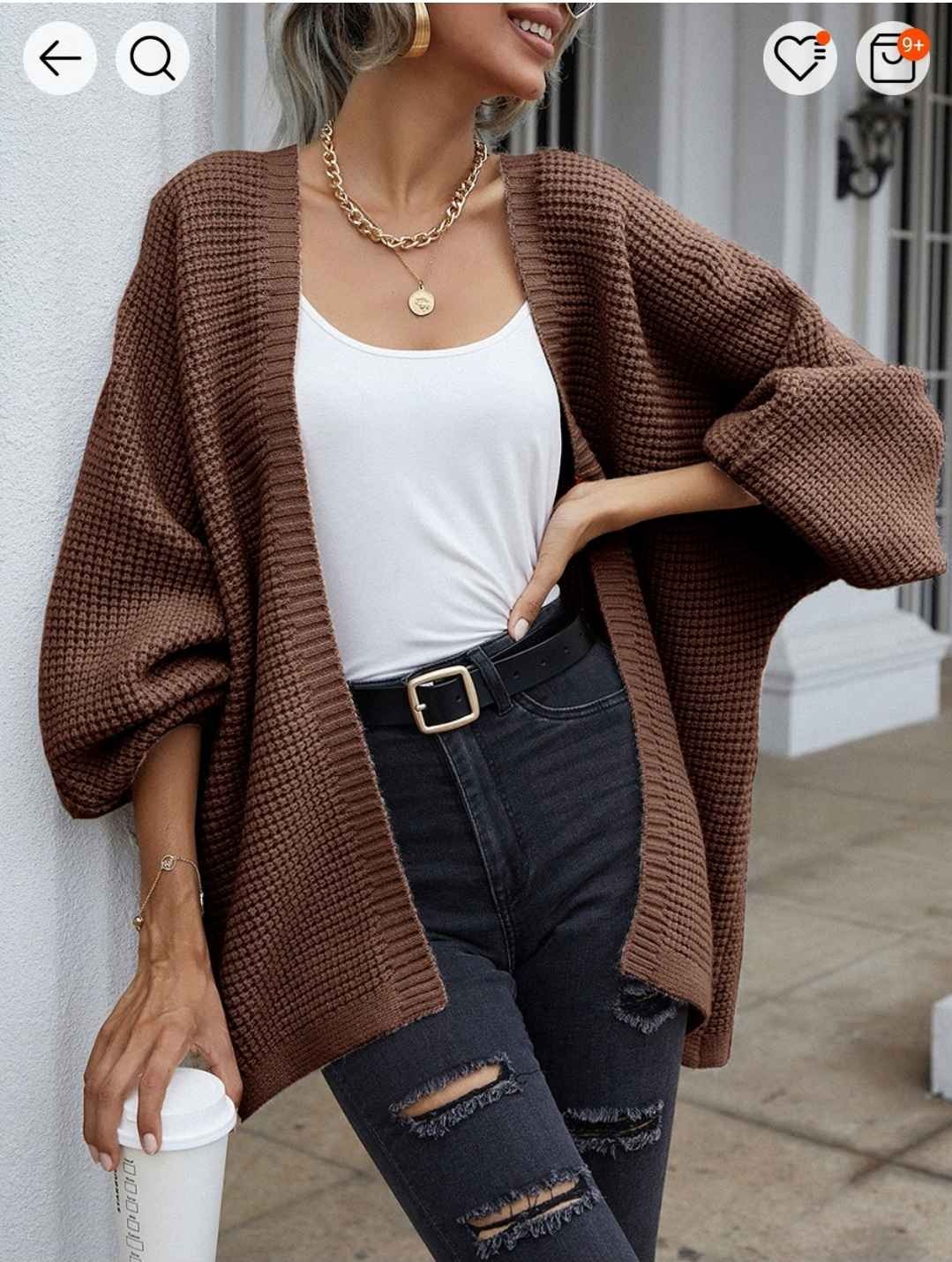 Coffee Cardigan Sweater