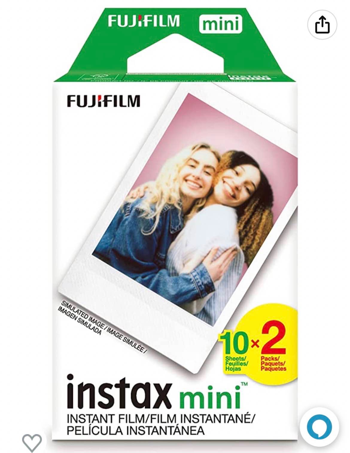 Fujifilm Instax Mini Instant Film Twin Pack (White)