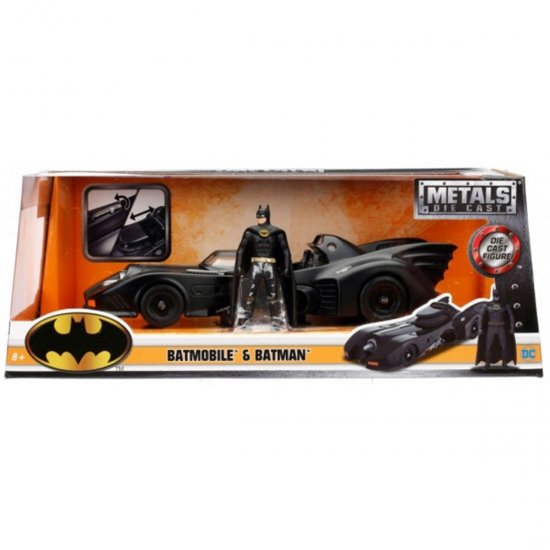 Carro Batman, Batmobile 1989 Com Figura 1/24, Jada 98260