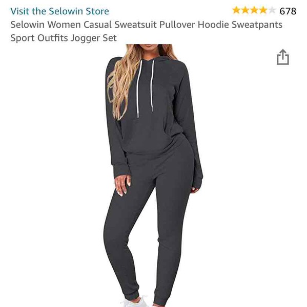selowin women casual sweatsuits pullover hoodie sweatpants sport outfits jogger set