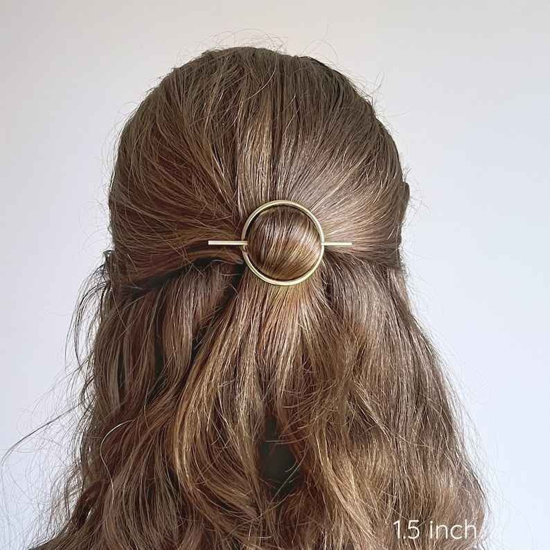 Minimalist gold hair accessories, brass hair clip
