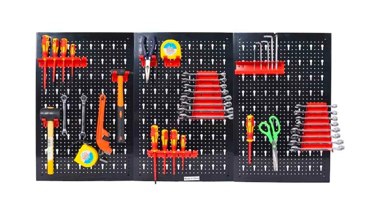 4ft Metal Garage Pegboard Tool Organizer