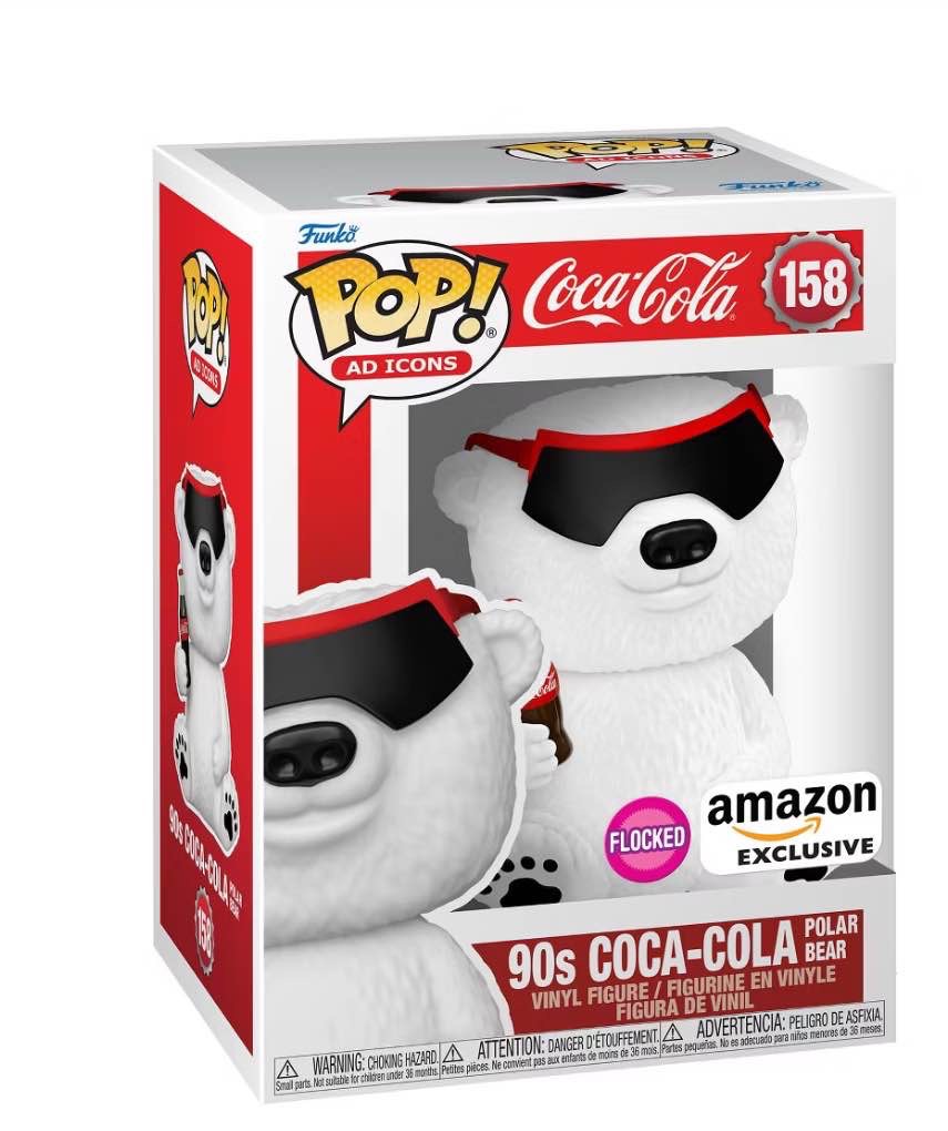 Funko Pop 90's Coca-Cola Retro Polar Bear Flocked Ad Icon Holiday Figure