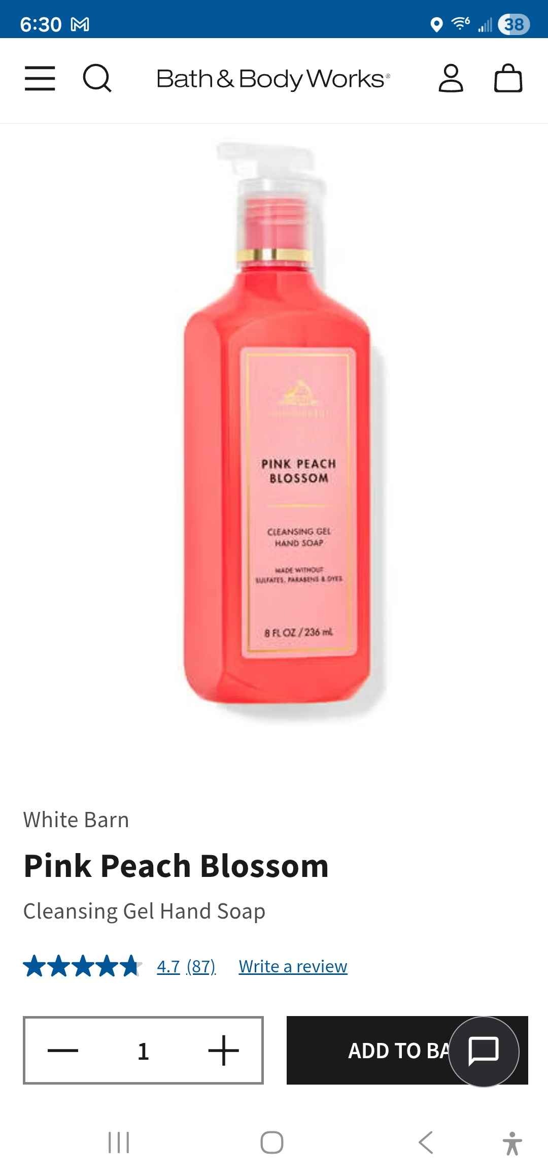 Pink Peach Blossom Gel Hand Soap