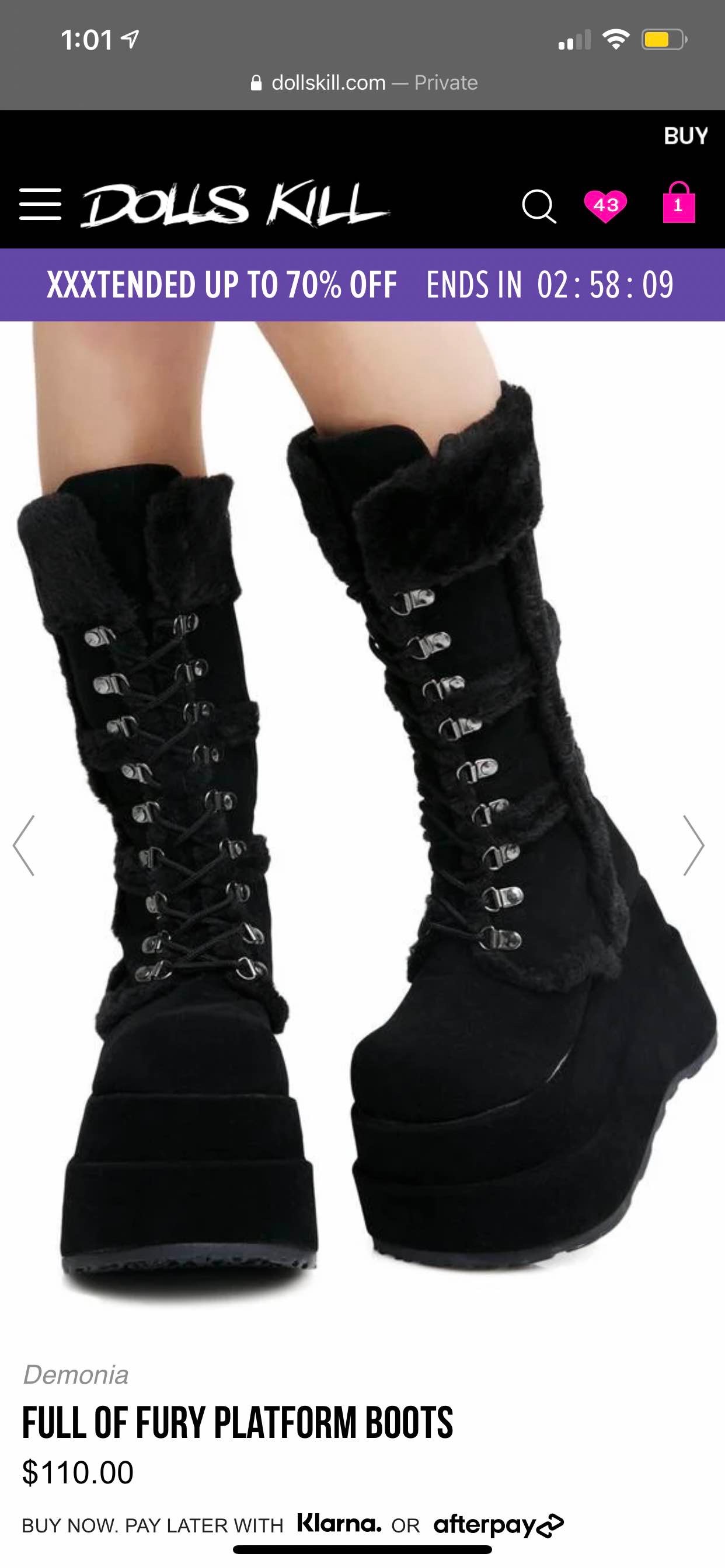 FULL OF FURY PLATFORM BOOTS