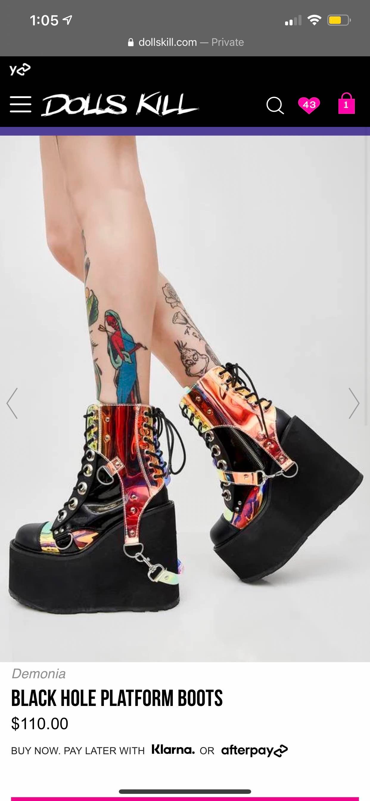 BLACK HOLE PLATFORM BOOTS