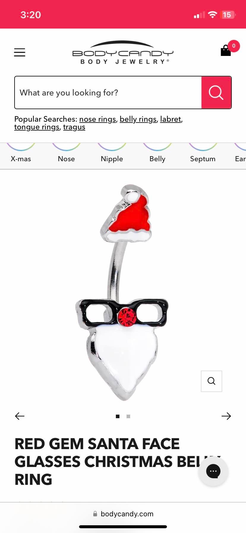 Santa Belly Ring
