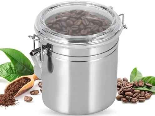 Boîte de conservation alimentaire avec couvercle hermétique, cafetière avec couvercle hermétique, récipient à café pour contenants à café (12,5 x 13)