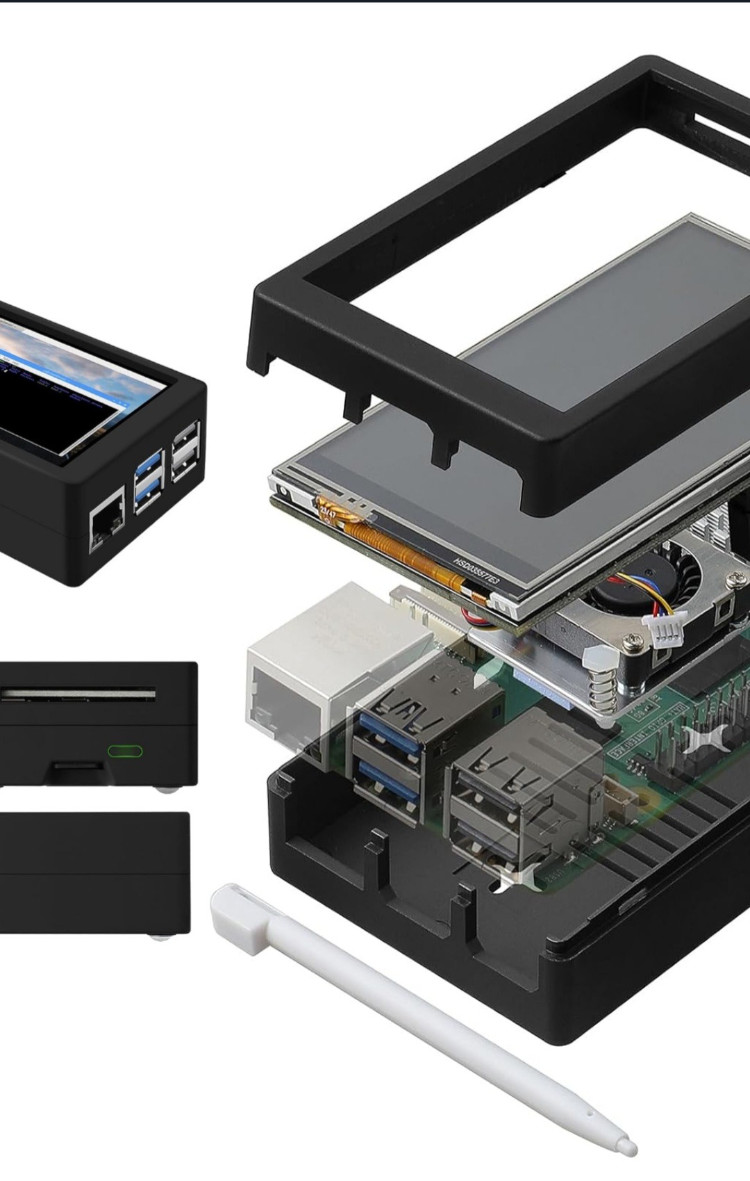 Protective Cover Case for Raspberry Pi 5 with Fan Cooling, case for raspberry pi 5 with 3.5 Inch LCD Touch Screen SPI TFT Display for Raspberry Pi 5,raspberry pi 5 screen lcd display (No Pi Board) : Amazon.in: Computers & Accessories