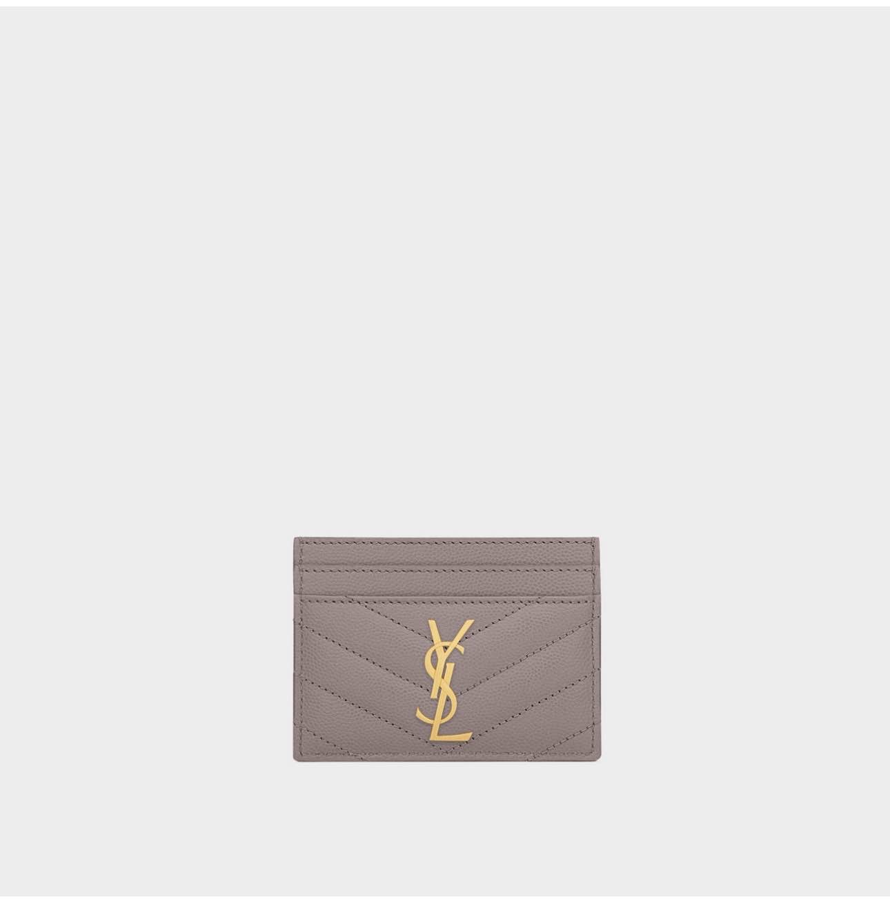 SAINT LAURENT Monogram Embossed Leather Card Holder