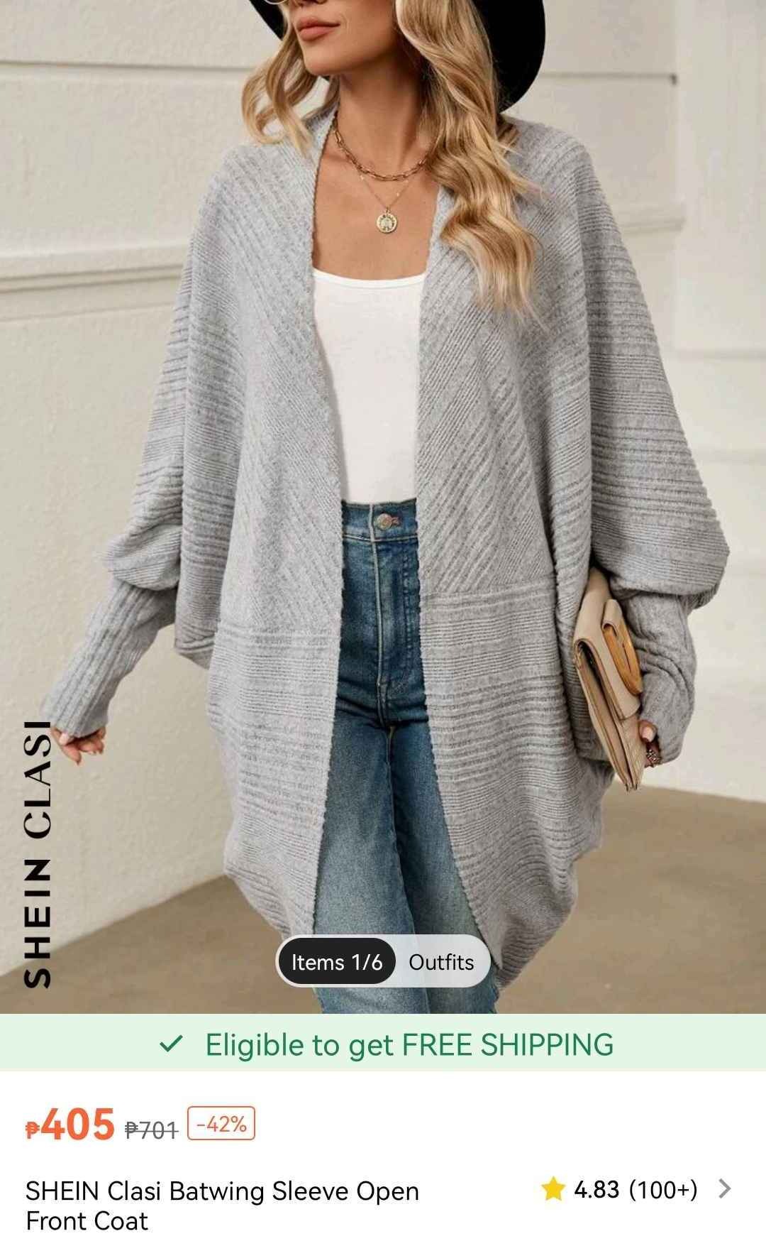 Open front coat