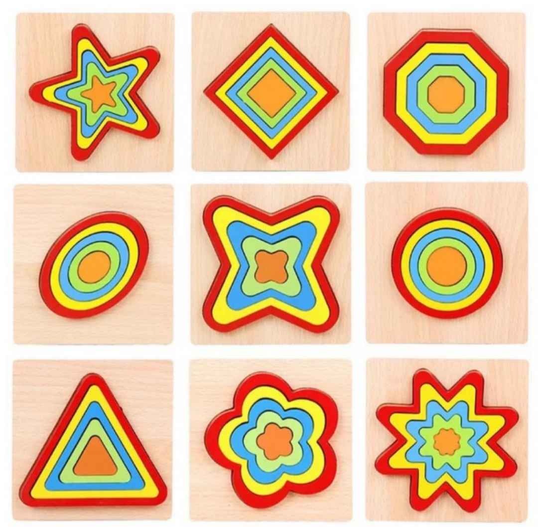 Montessori teaching aids geometry cognition toys kindergarten early education 2-5 years old wooden puzzle toys