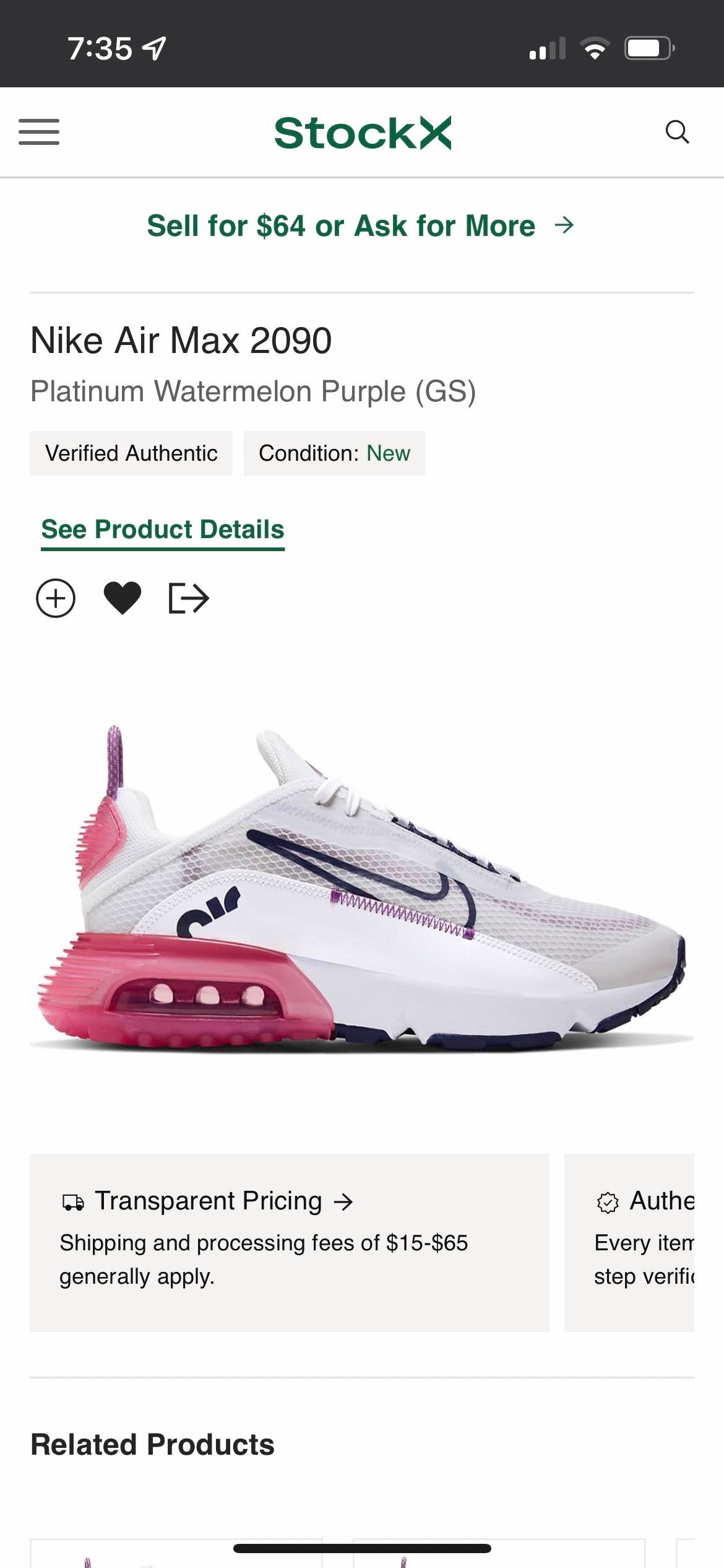 Nike Air Max 2090 Platinum Watermelon Purple (GS)