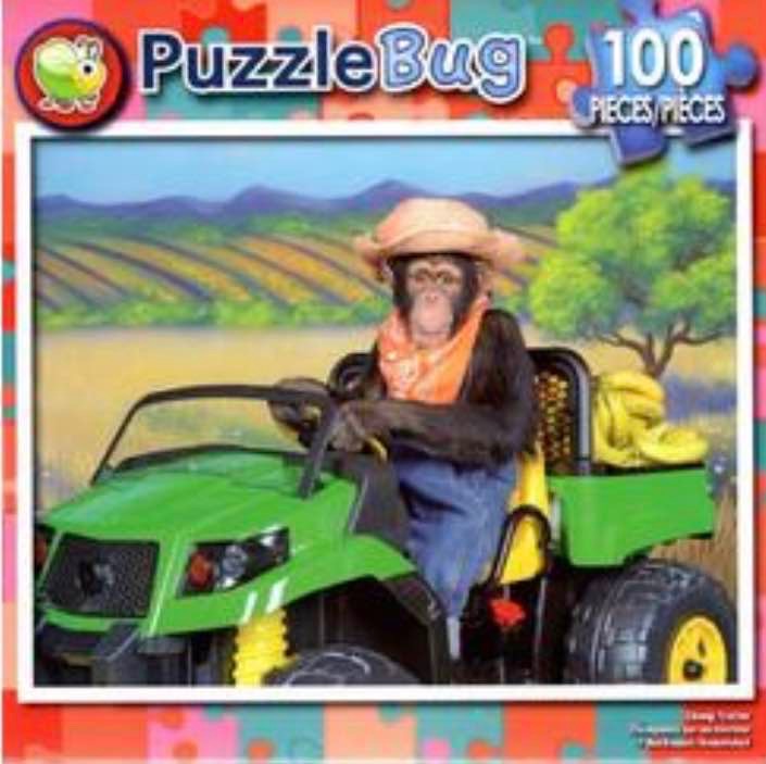 Puzzlebug Chimp Tractor 100 Piece Jigsaw Puzzle