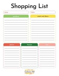 shopping list