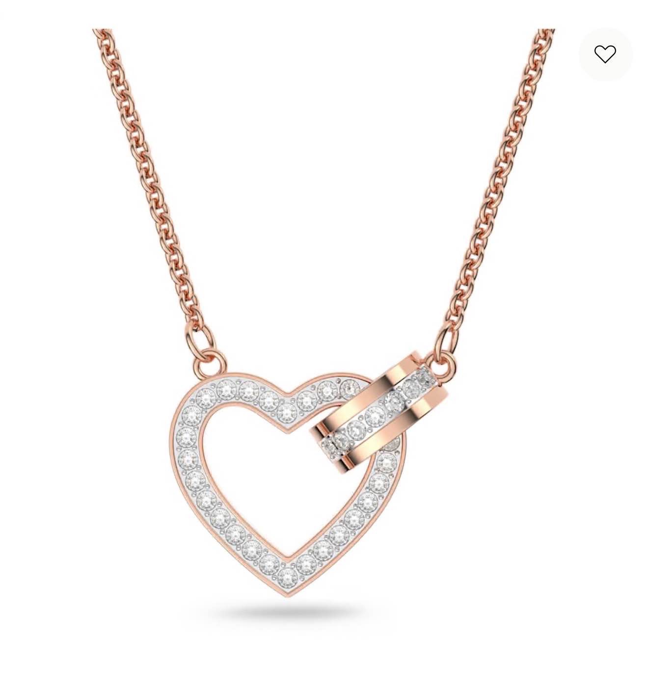 Lovely necklace
Heart, White, Rose gold-tone plated