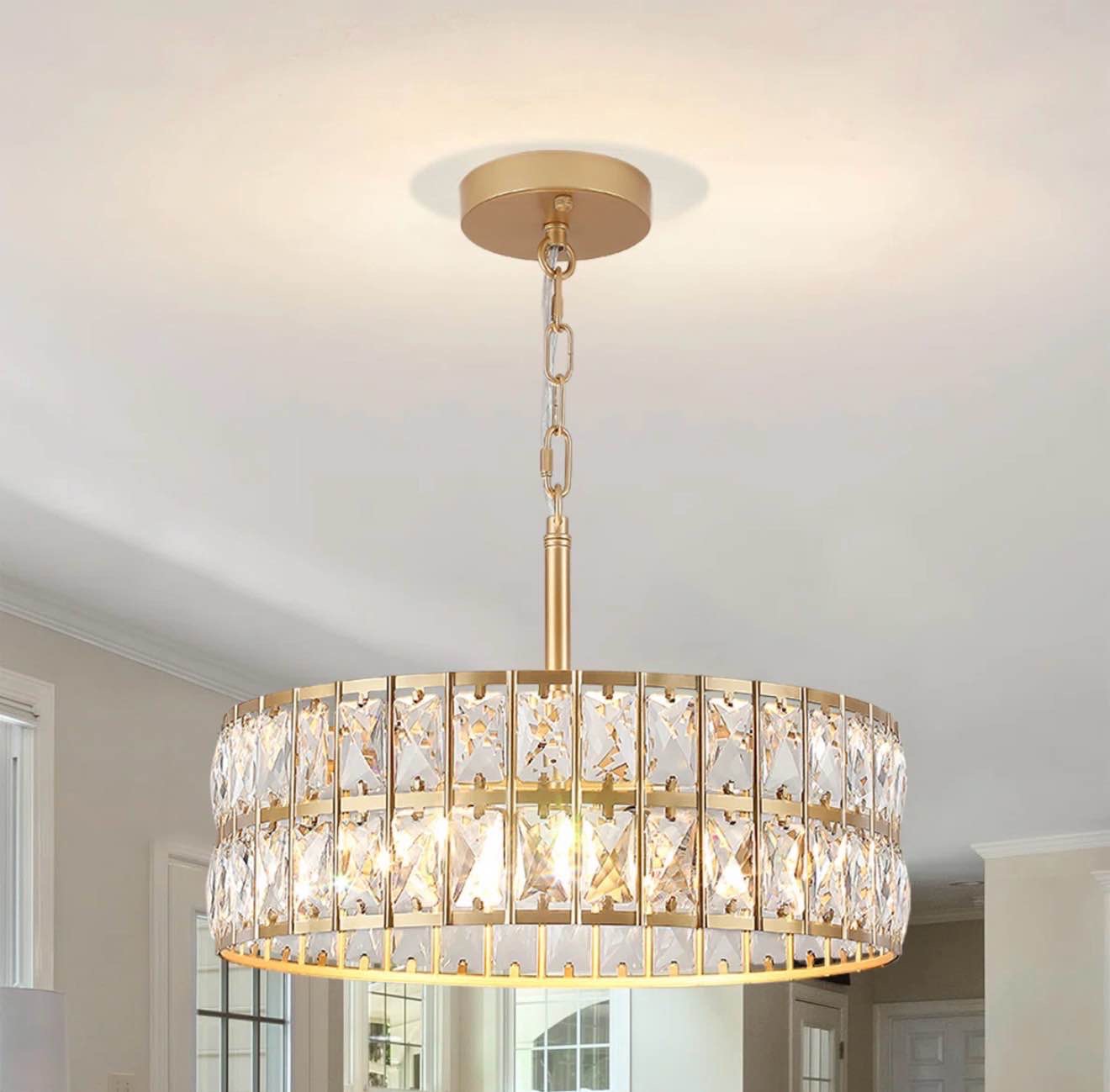Khyryn Modern 5  Lights drum crystal chandelier
