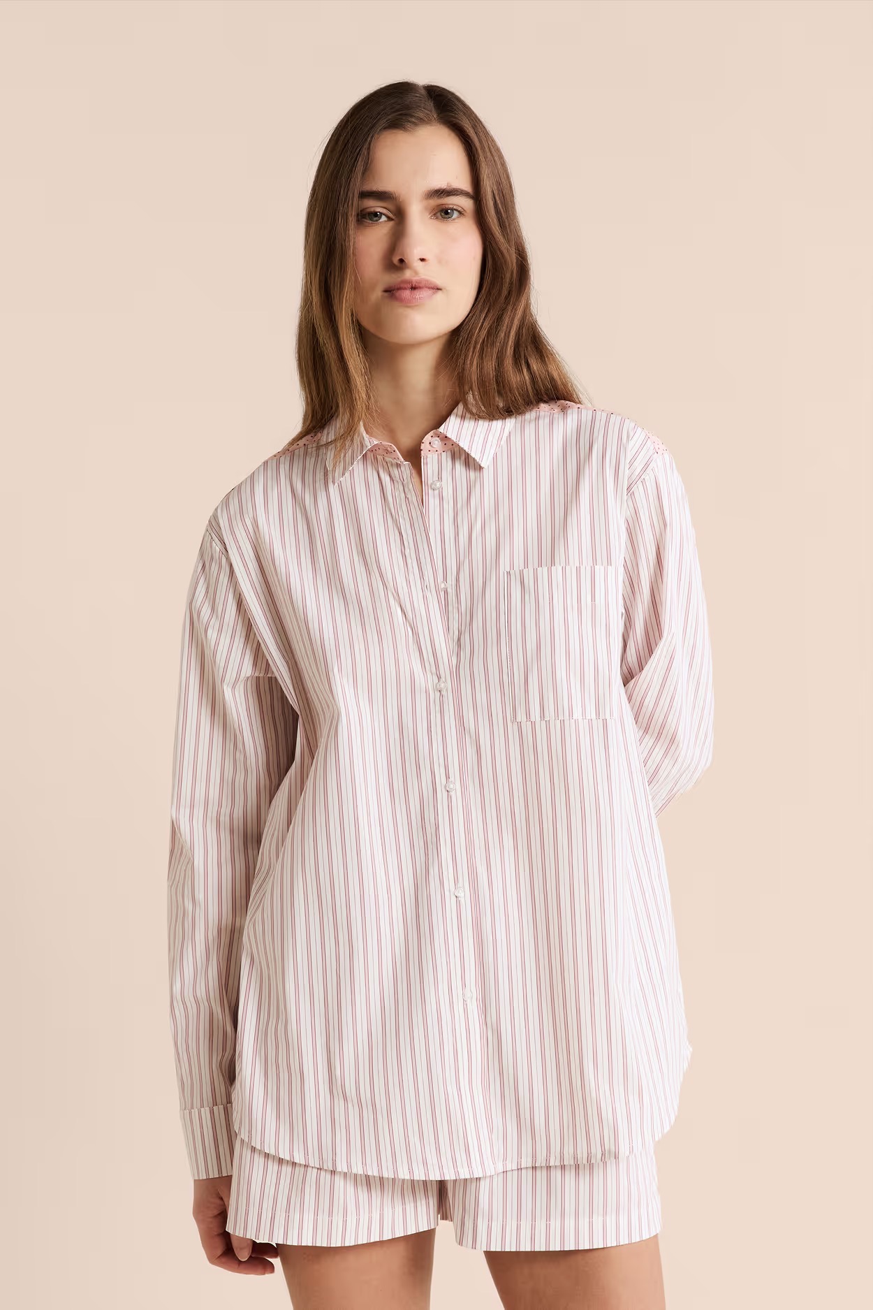 Chemise de pyjama à rayures avec coton
