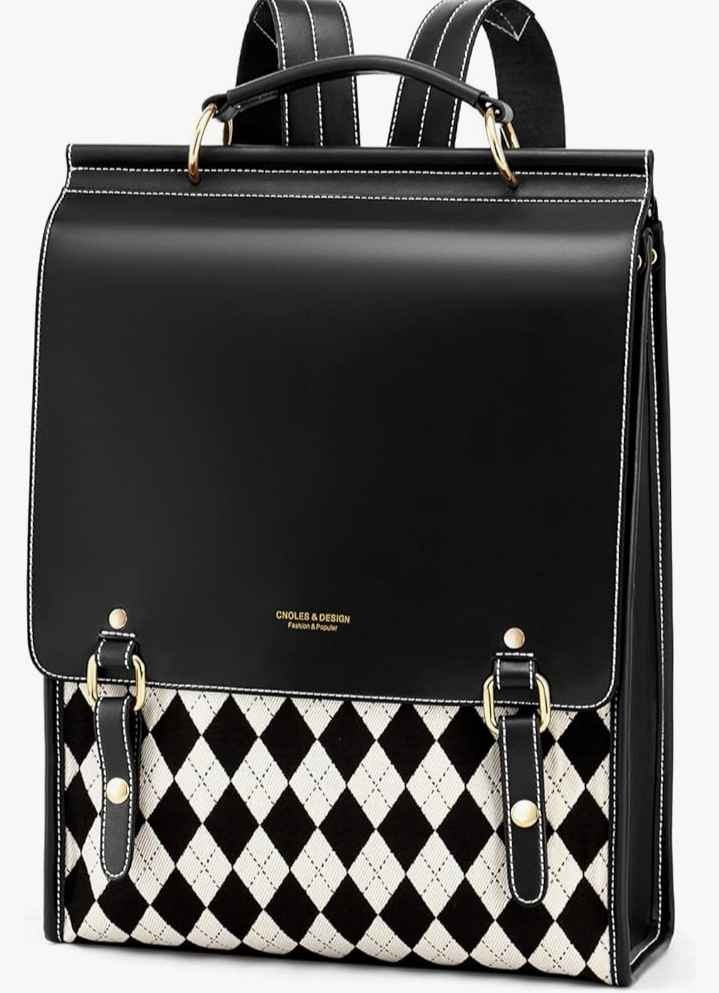 Cnoles Leather Backpack Purse For Women Fashion Ladies Vintage Bag Casual College Travel Backpacks Large bags White